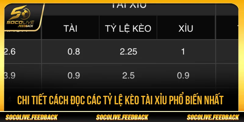 Cách đọc kèo tài xỉu trong bóng đá