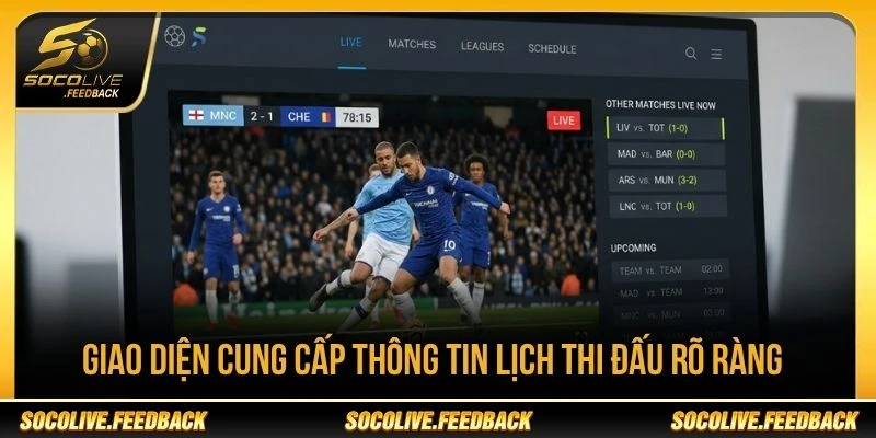 Giao diện cung cấp thông tin lịch thi đấu UEFA Champions League rõ ràng